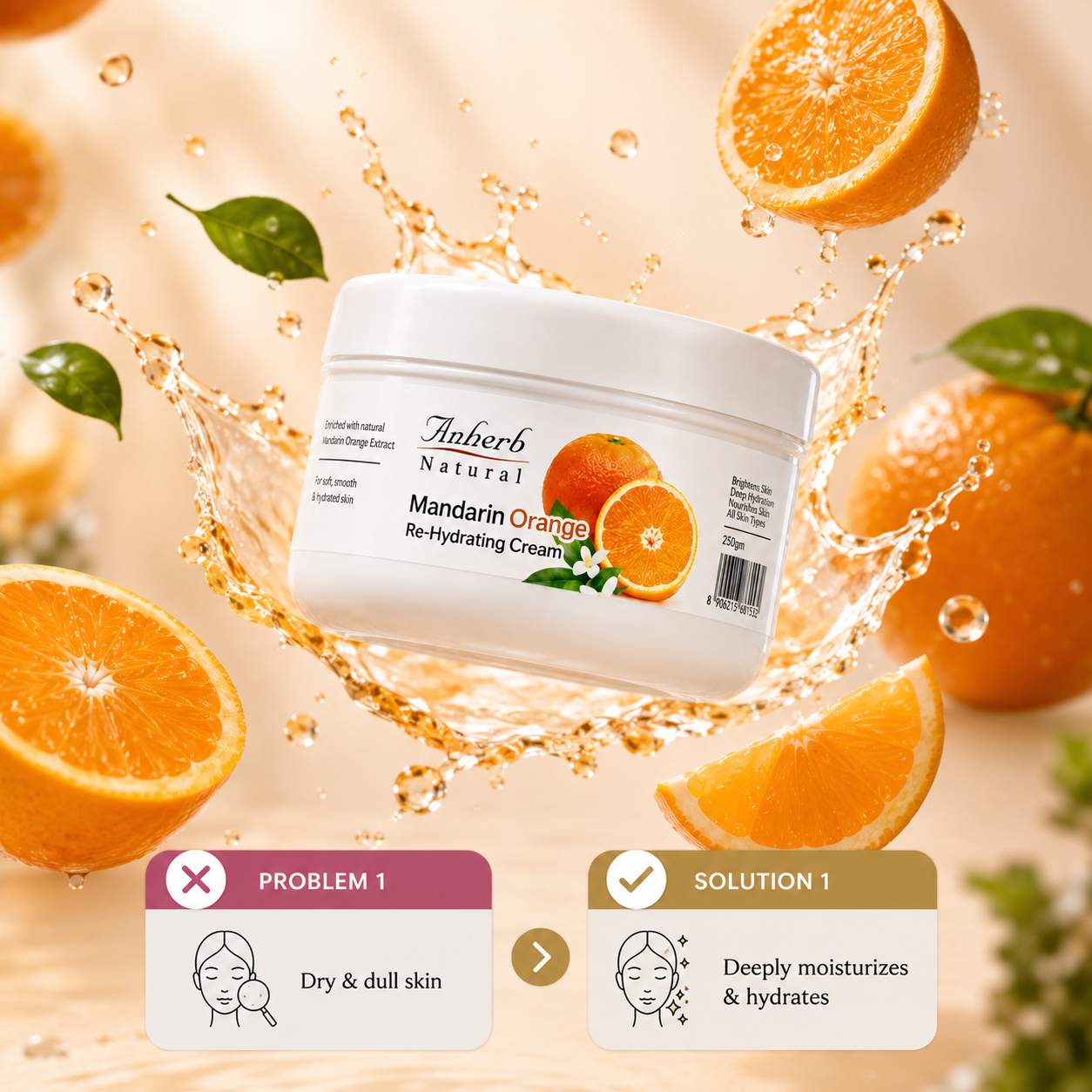 Mandarin Orange Re-Hydrating Cream - 250gm