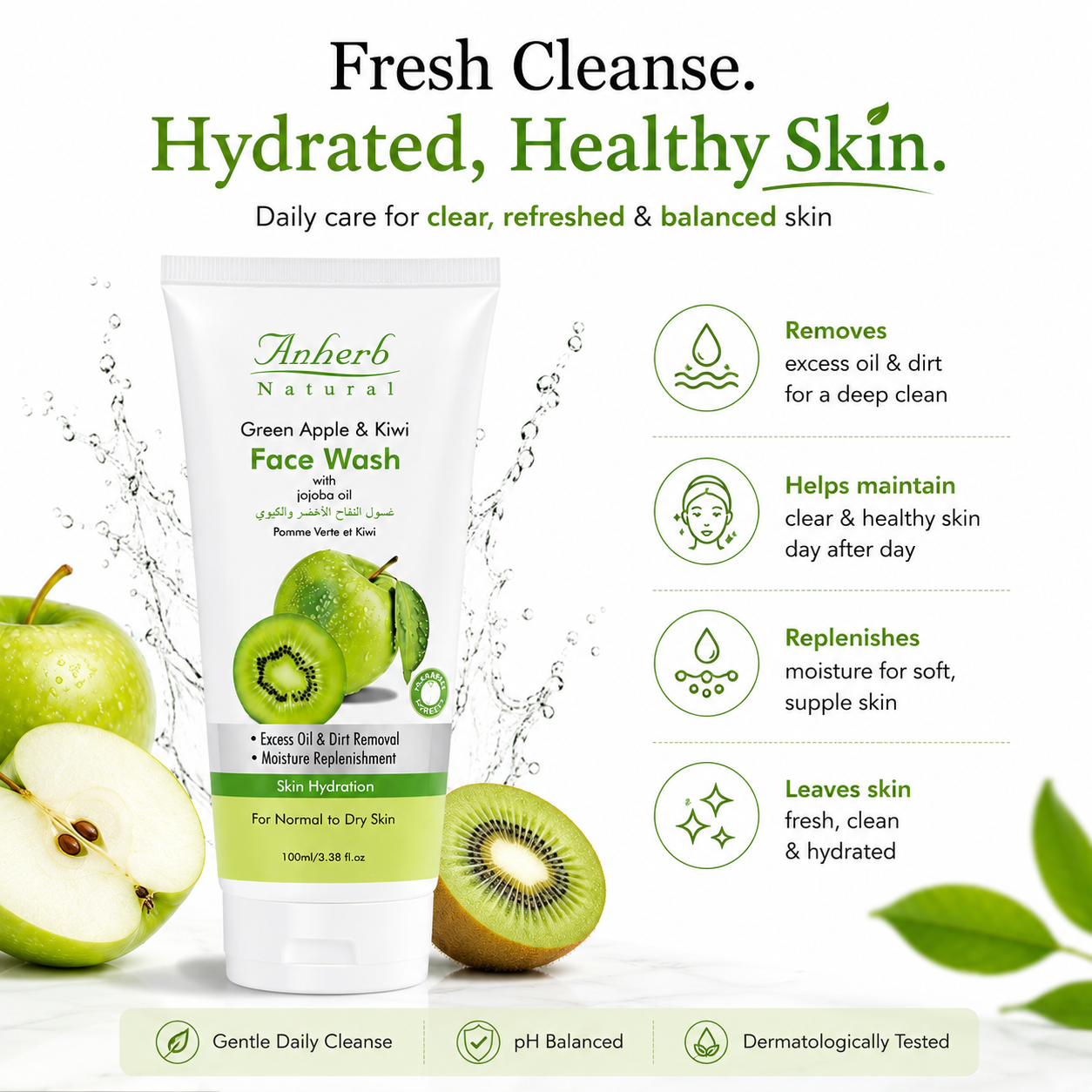 Anherb Green Apple & Kiwi Face Wash | 100ml