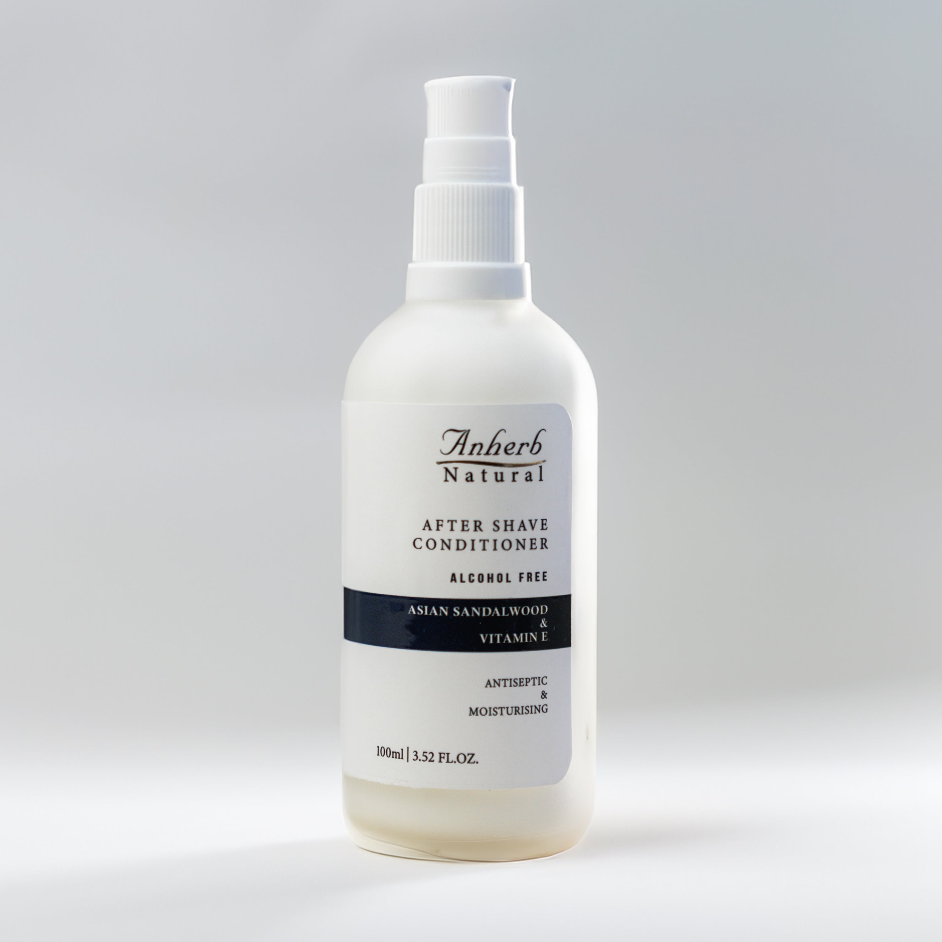 Anherb Natural Premium After Shave Conditioner - 100ml | Asian Sandalwood & Vitamin E Formula | Alcohol-Free, Antiseptic, Anti-Inflammatory