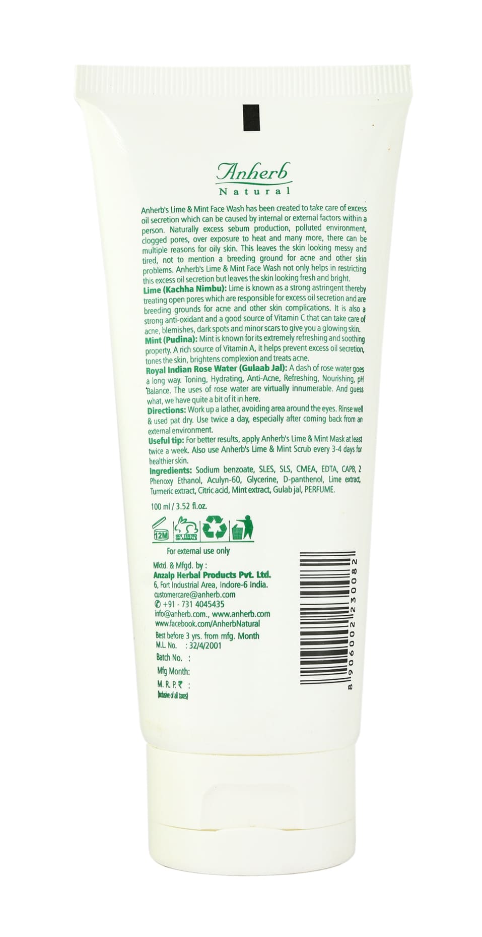 Face Wash - Lime & Mint - 100ml