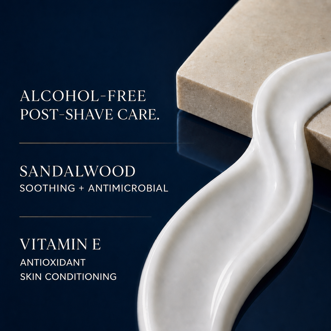 Alcohol-free post-shave care with Asian sandalwood and vitamin E