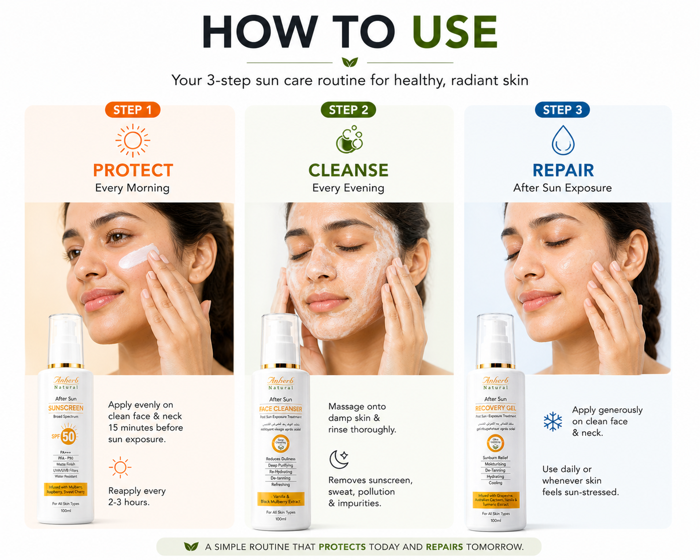 Complete sun protection combo — pack of 3