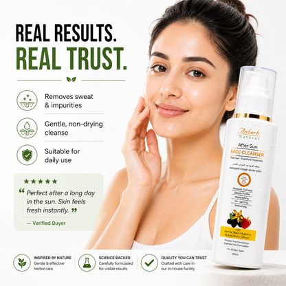 Anherb Natural After Sun Face Cleanser | Paraben Free | Wash For Brighter And Glowing Skin | All Skin Types | 100 ml