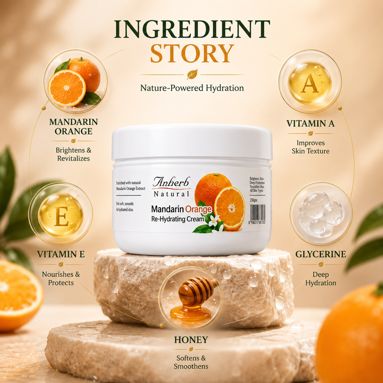 Mandarin Orange Re-Hydrating Cream - 45gm