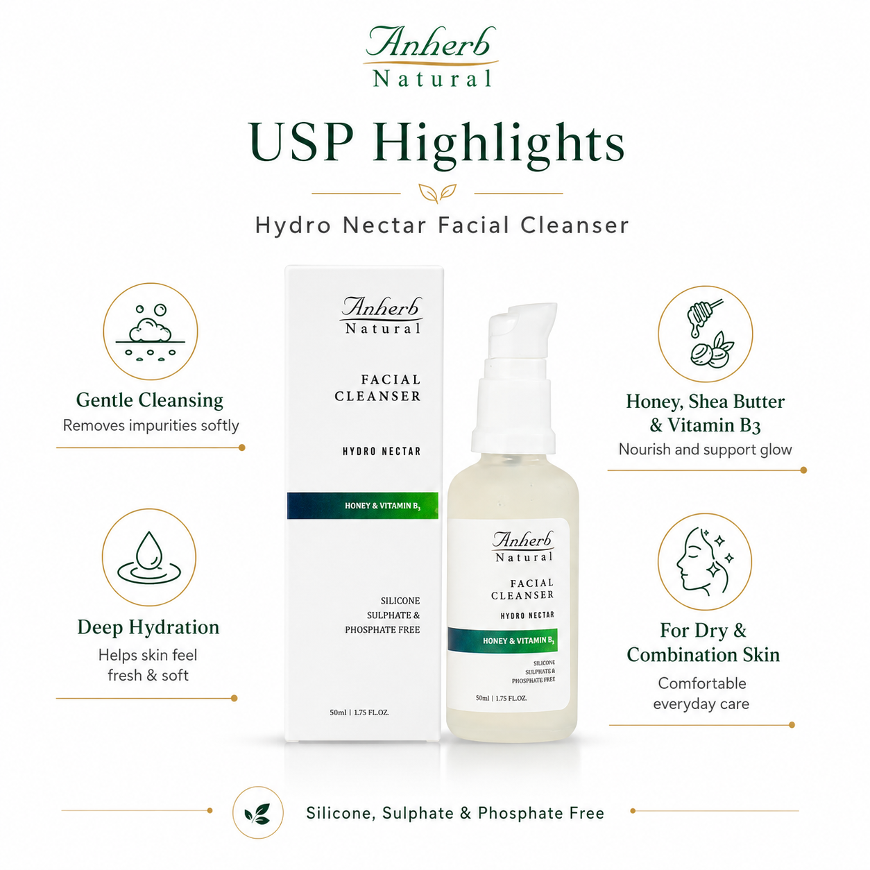 Anherb Hydro Nectar Facial Cleanser