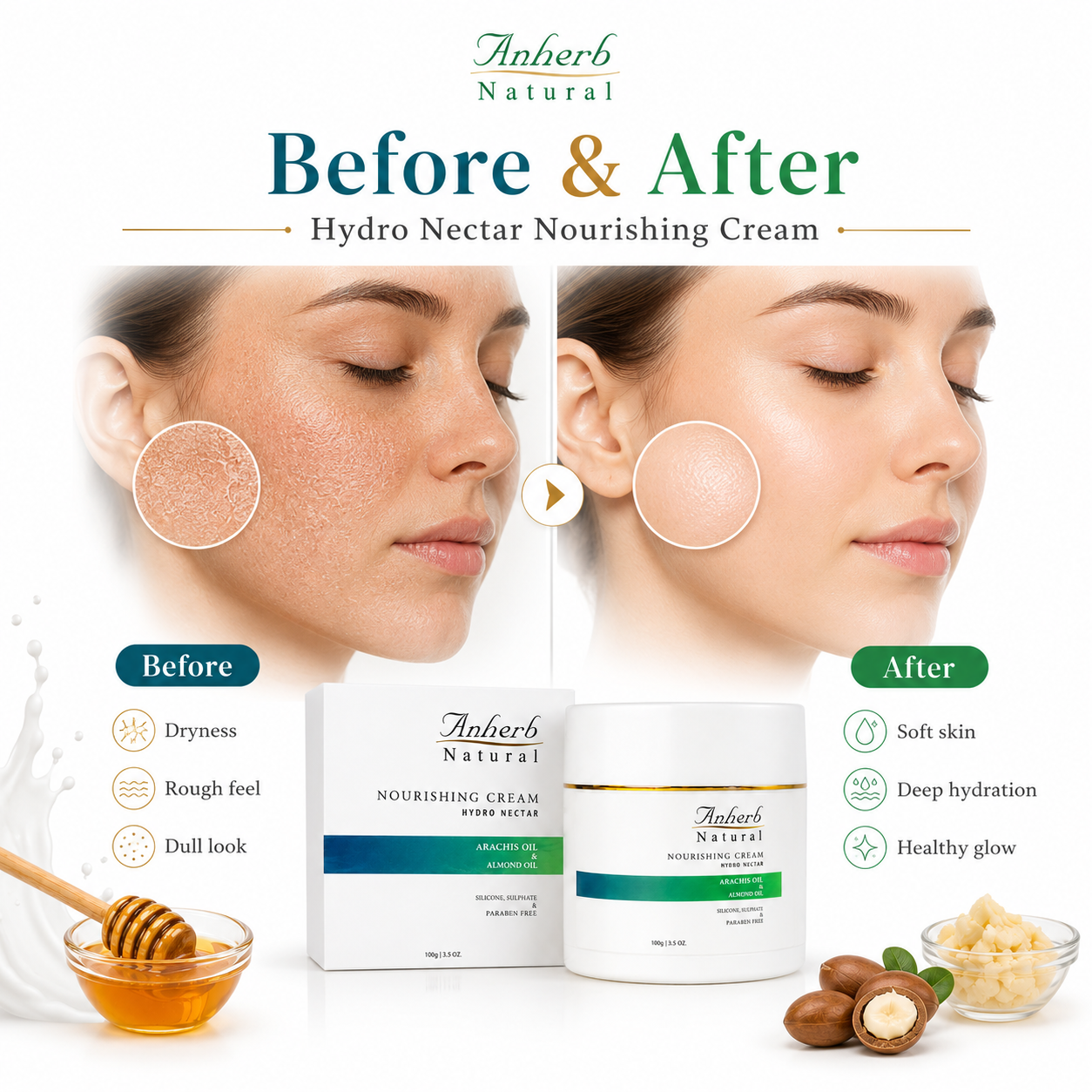 Anherb Hydro Nectar Nourishing Cream | 100g