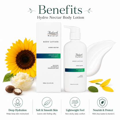 Anherb Hydro Nectar Body Lotion | Deep Hydration Body Moisturizer with Shea Butter &amp; Vitamin E | 300ml