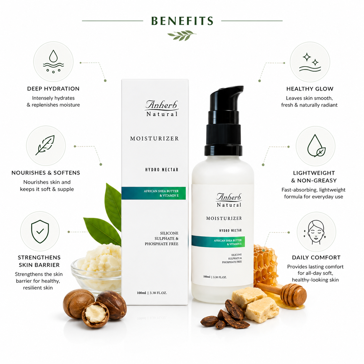 Anherb Hydro Nectar Facial Moisturizer | 100ml