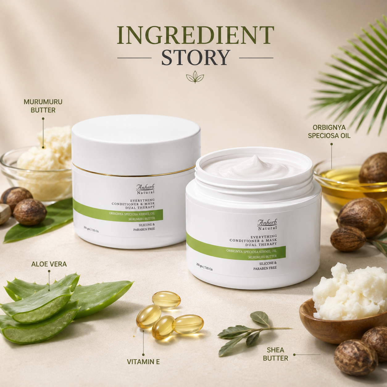 Anherb Everything Conditioner | Hydrating &amp; Detangling Conditioner for Soft, Smooth Hair | 200gm