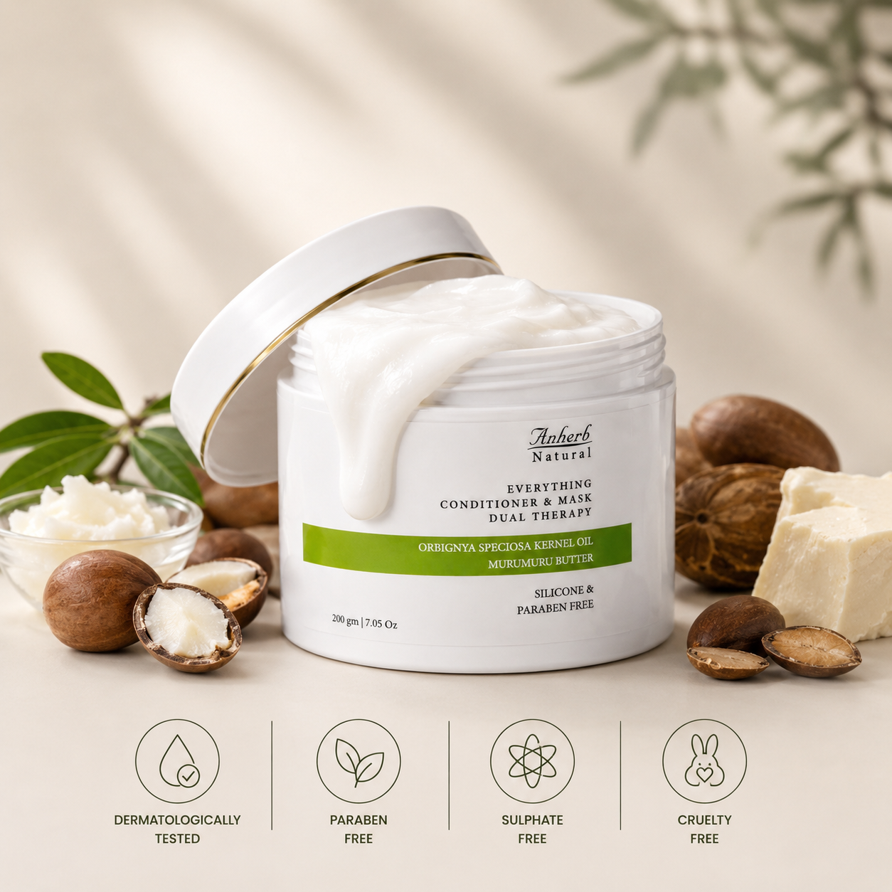 Anherb Everything Conditioner | Hydrating &amp; Detangling Conditioner for Soft, Smooth Hair | 200gm