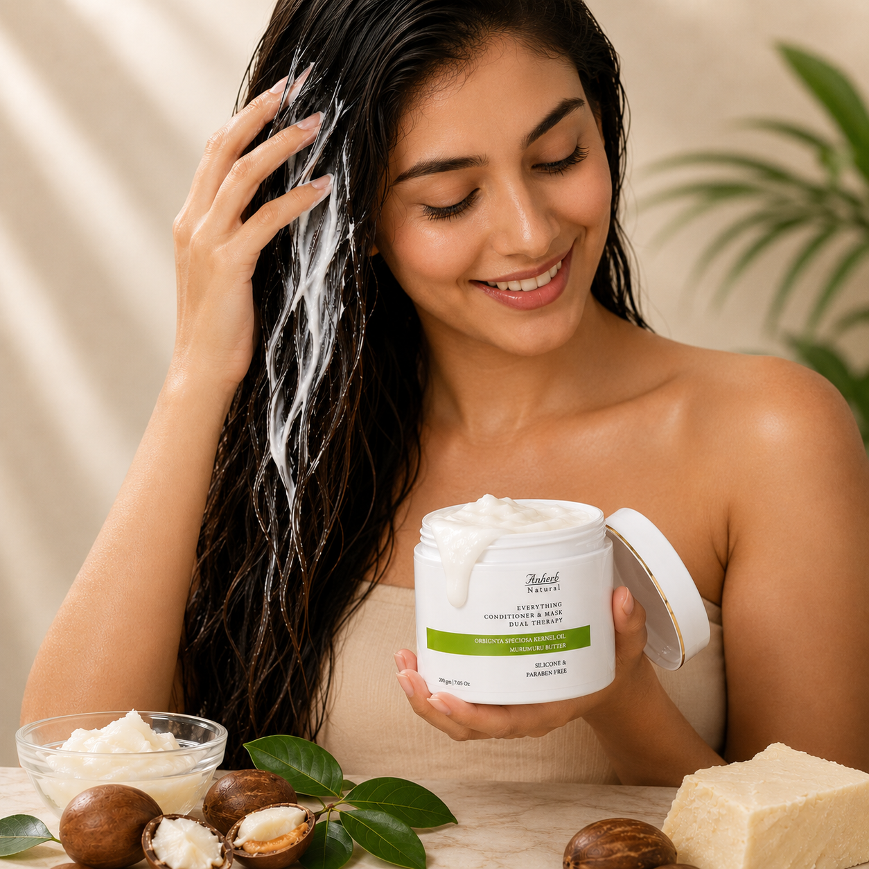 Anherb Everything Conditioner | Hydrating &amp; Detangling Conditioner for Soft, Smooth Hair | 200gm