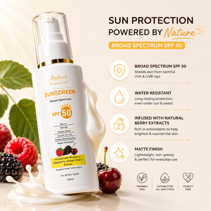 Anherb SPF 50 Sunscreen Lotion, UVA &amp; UVB Protection| Broad Spectrum PA+++ Sunscreen | 100ml