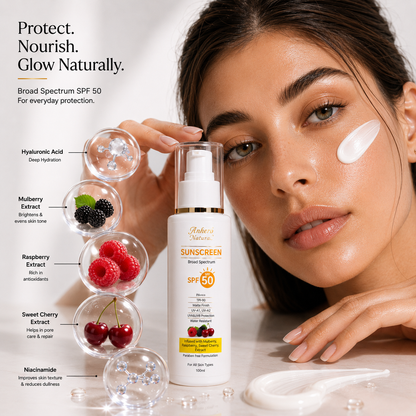 Anherb SPF 50 Sunscreen Lotion, UVA &amp; UVB Protection| Broad Spectrum PA+++ Sunscreen | 100ml