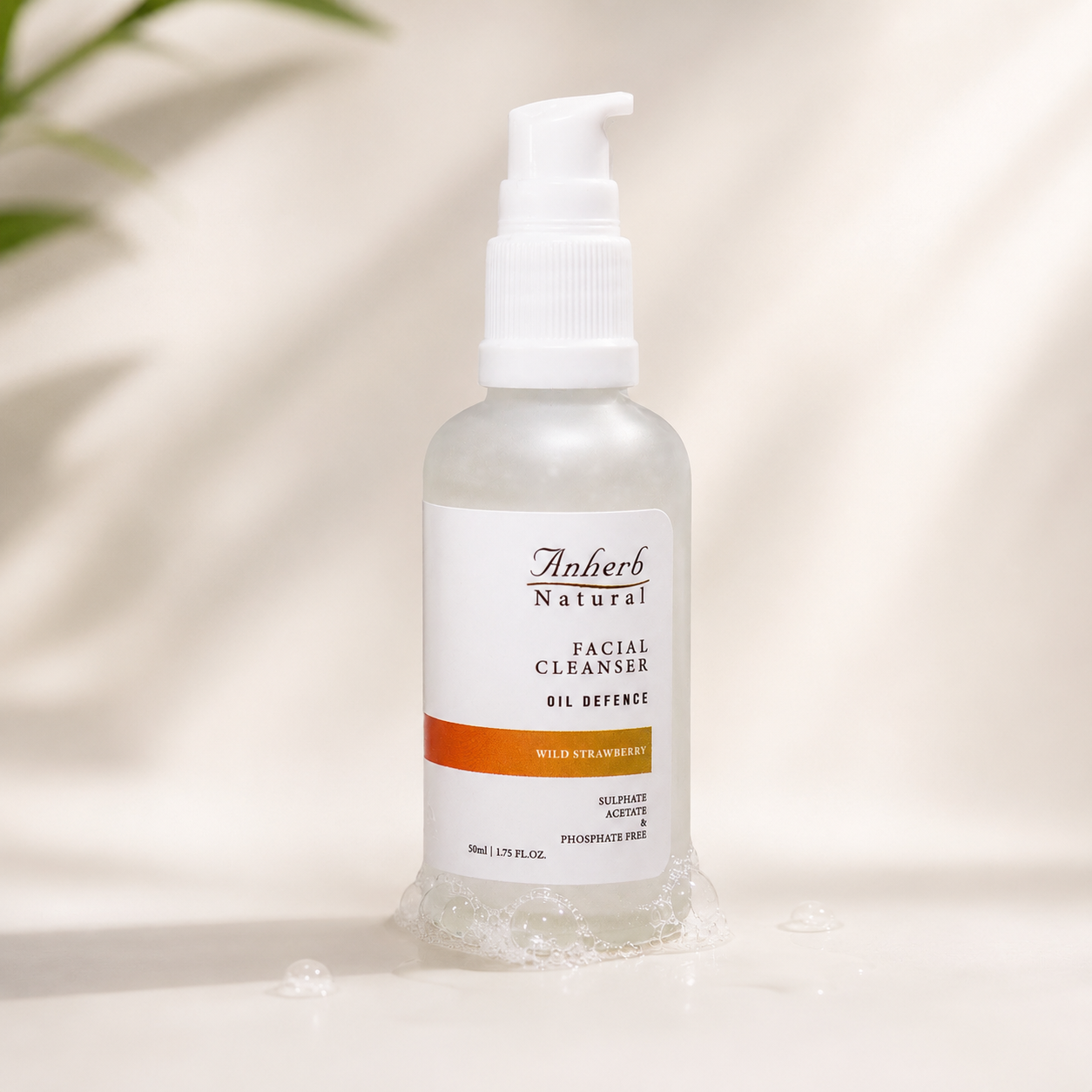 Anherb Natural Oil Defence | Gel Based Facial Cleanser - 50 ml | Wild Strawberry&