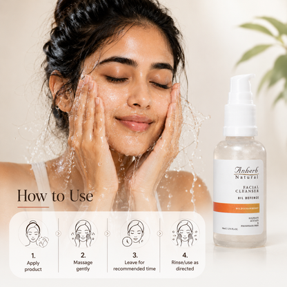 Anherb Natural Oil Defence | Gel Based Facial Cleanser - 50 ml | Wild Strawberry&