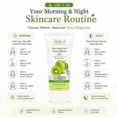 Anherb Green Apple &amp; Kiwi Face Wash | 100ml