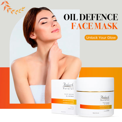 Anherb Natural Oil Defence Face Mask | Tailored for Oily and Combination Skin | Enriched with Vitamin-E | 100g