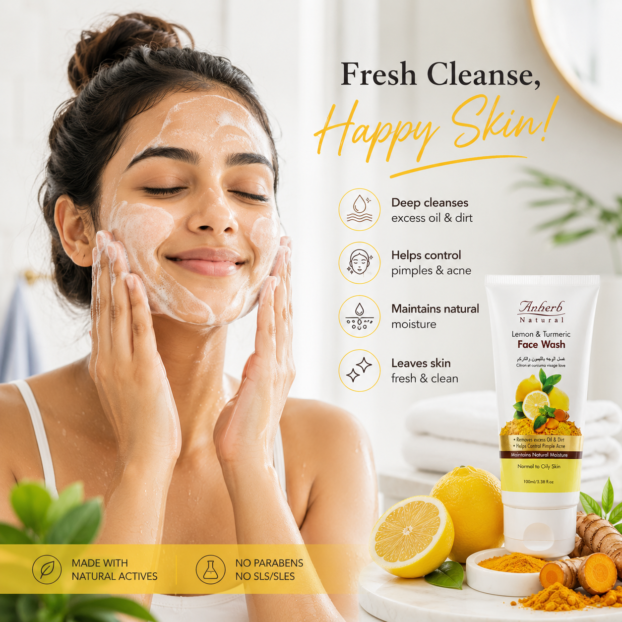 Face Wash - Lemon &amp; Turmeric - 100ml