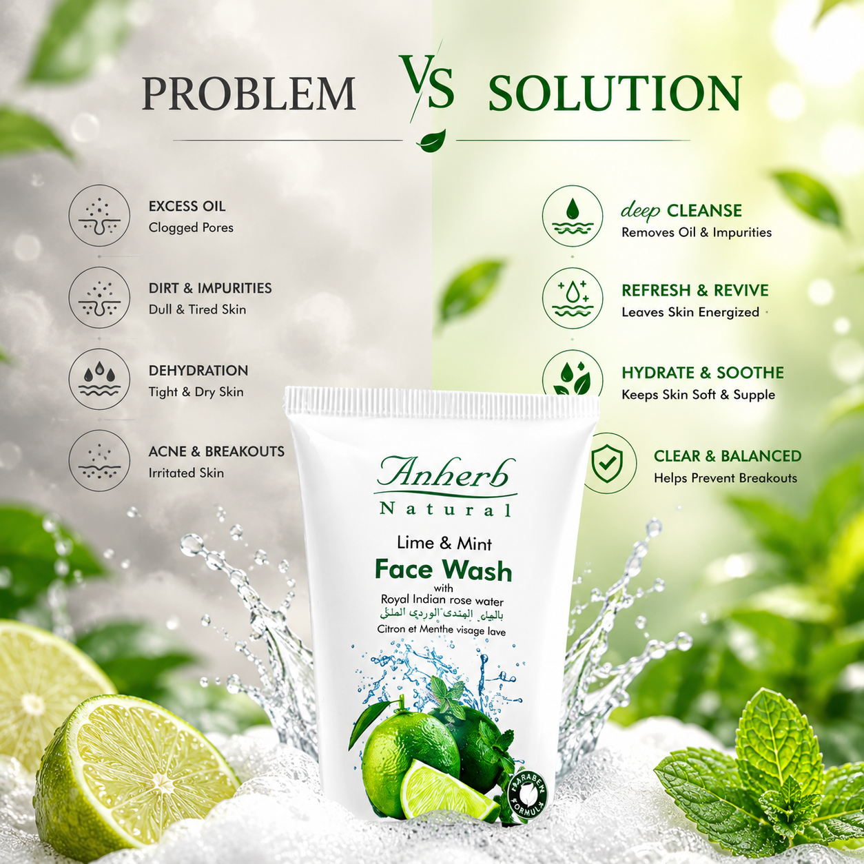 Face Wash - Lime &amp; Mint - 100ml