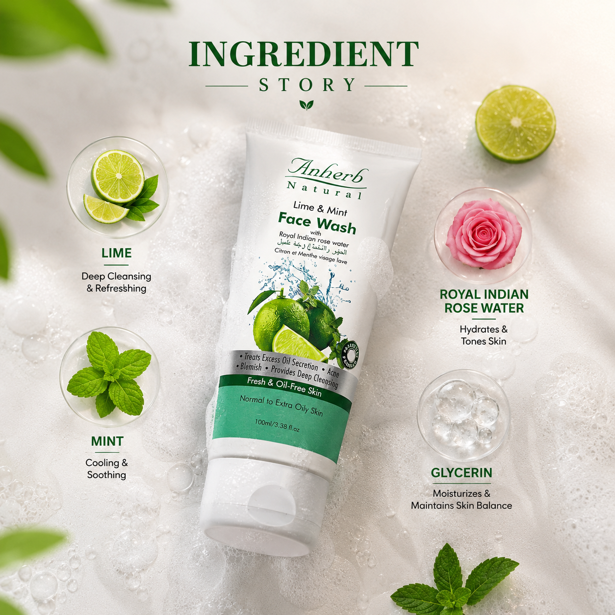 Face Wash - Lime &amp; Mint - 100ml