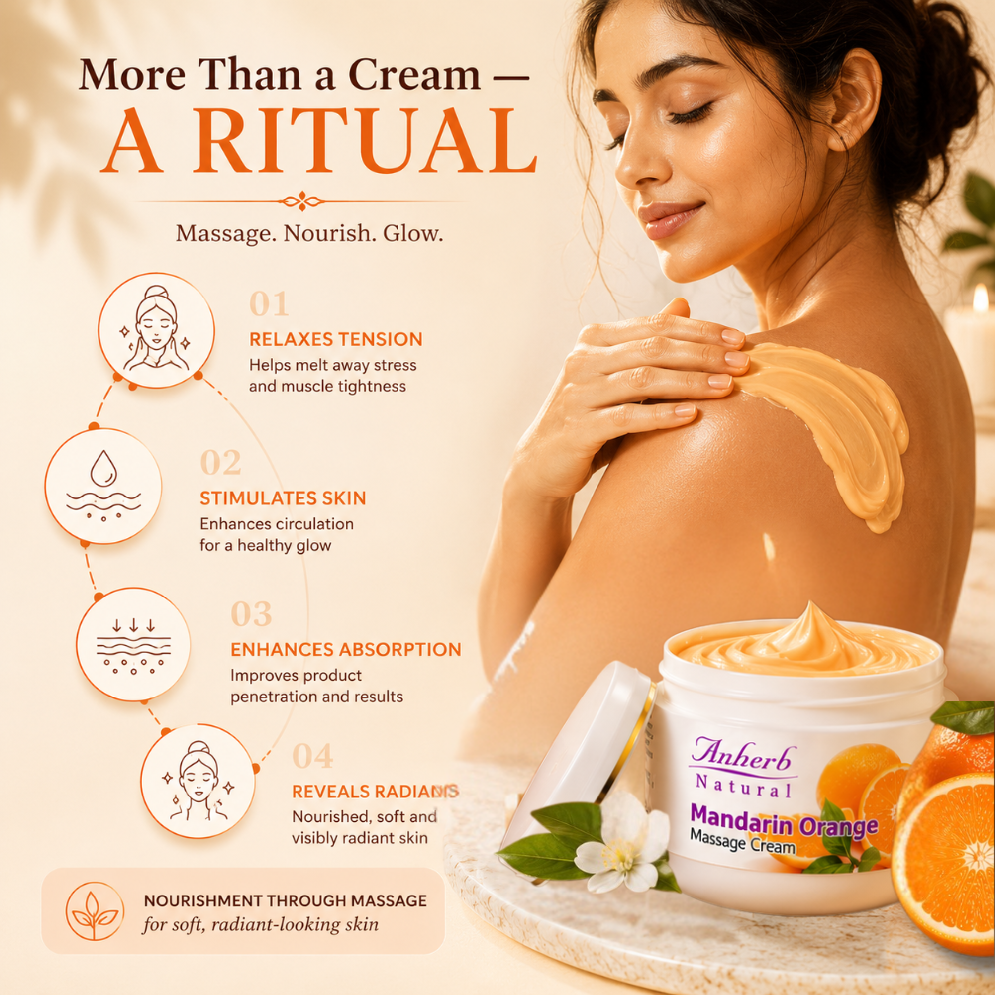 Mandarin Orange massage cream - 250gm