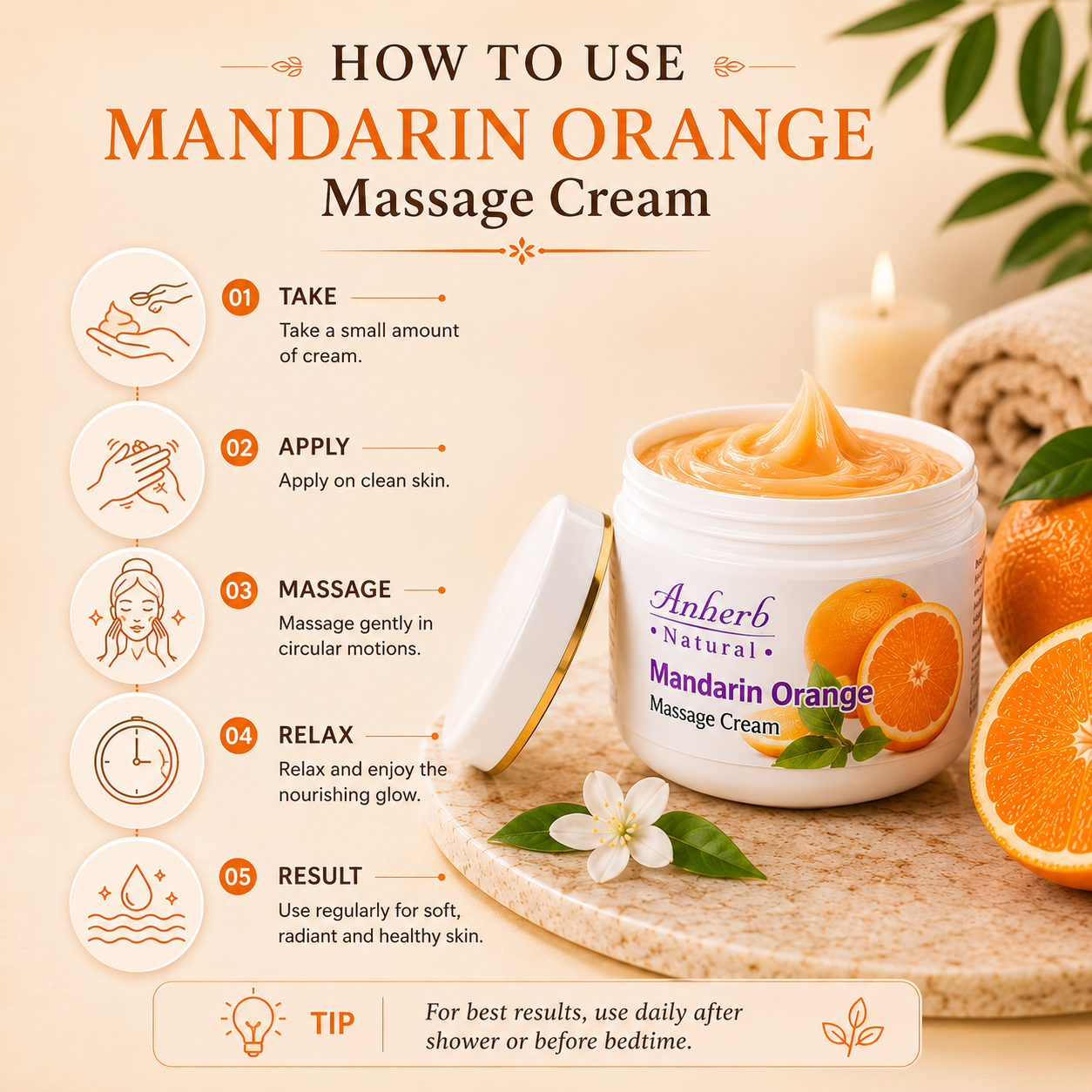 Mandarin Orange massage cream - 250gm