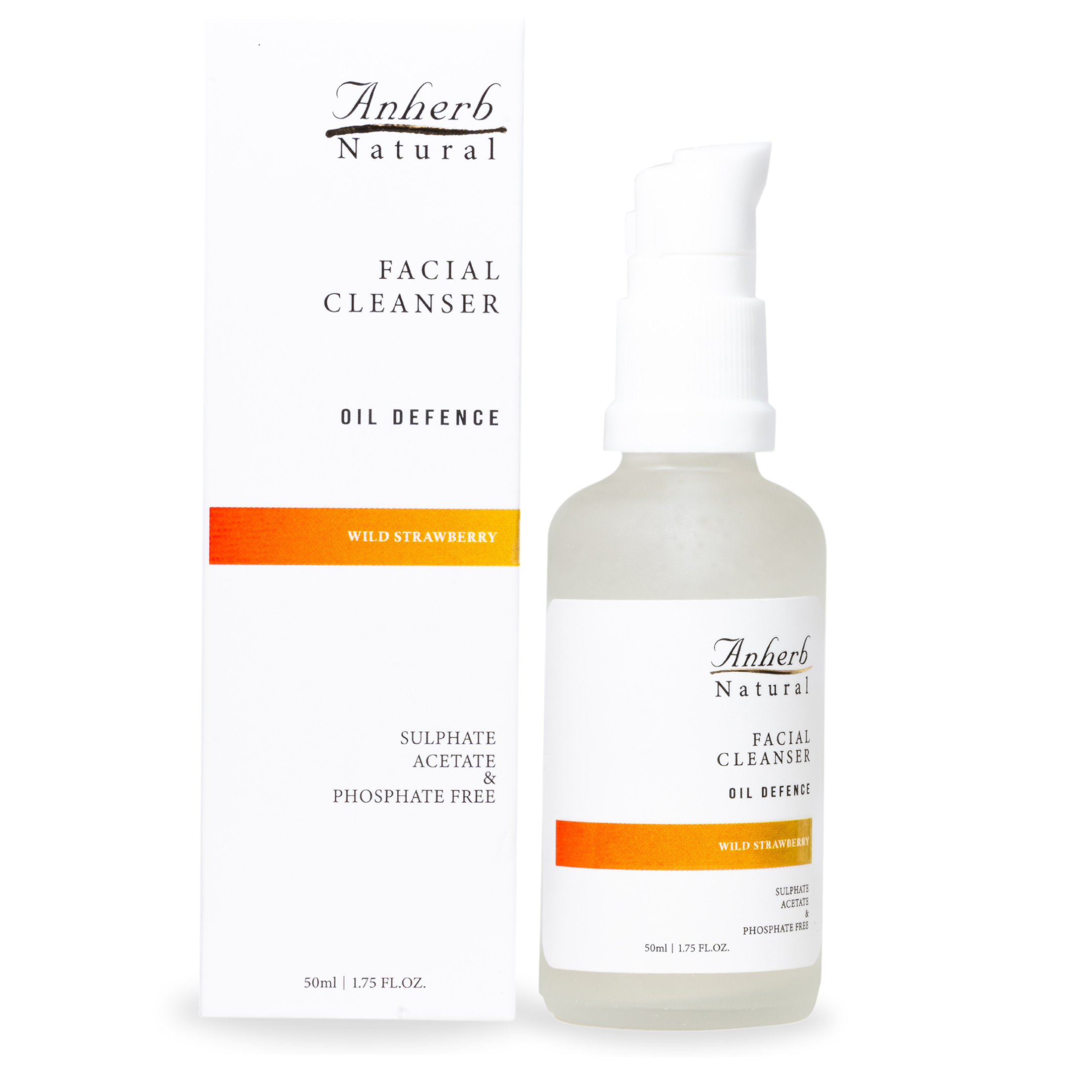 Anherb Natural Oil Defence | Gel Based Facial Cleanser - 50 ml | Wild Strawberry&