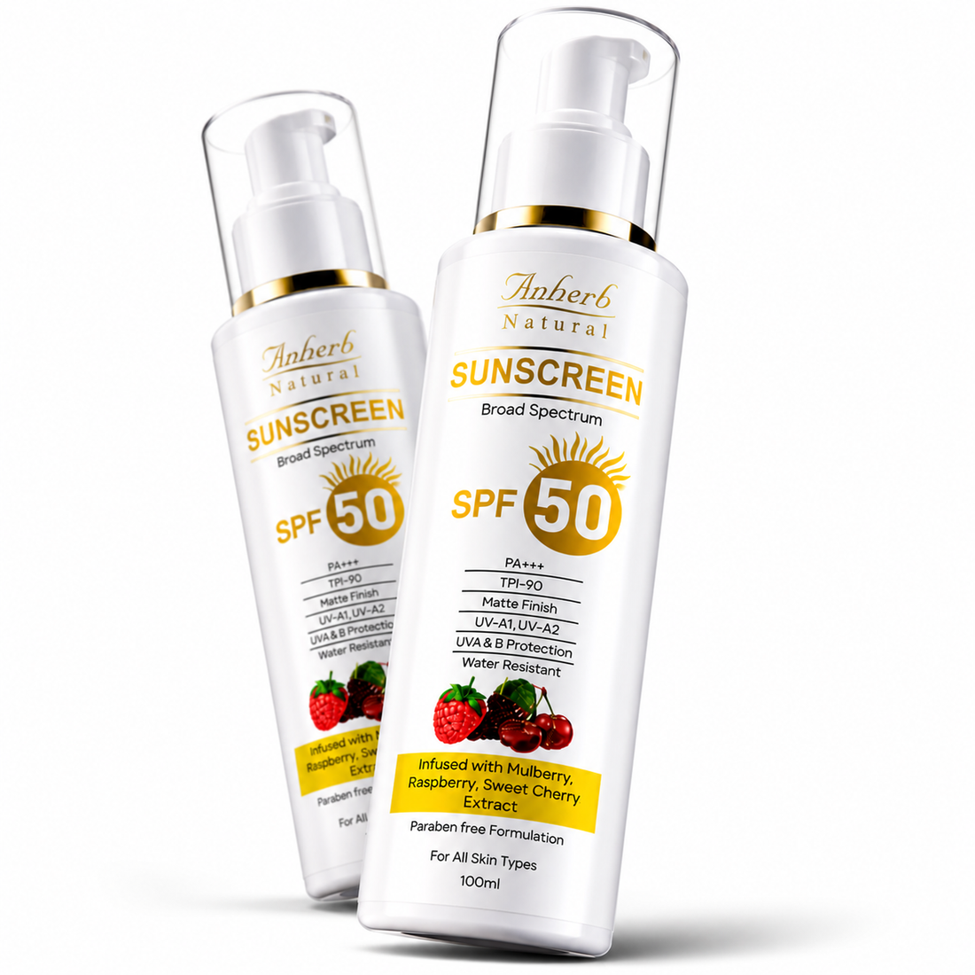 Anherb SPF 50 Sunscreen Lotion, UVA &amp; UVB Protection| Broad Spectrum PA+++ Sunscreen | 100ml