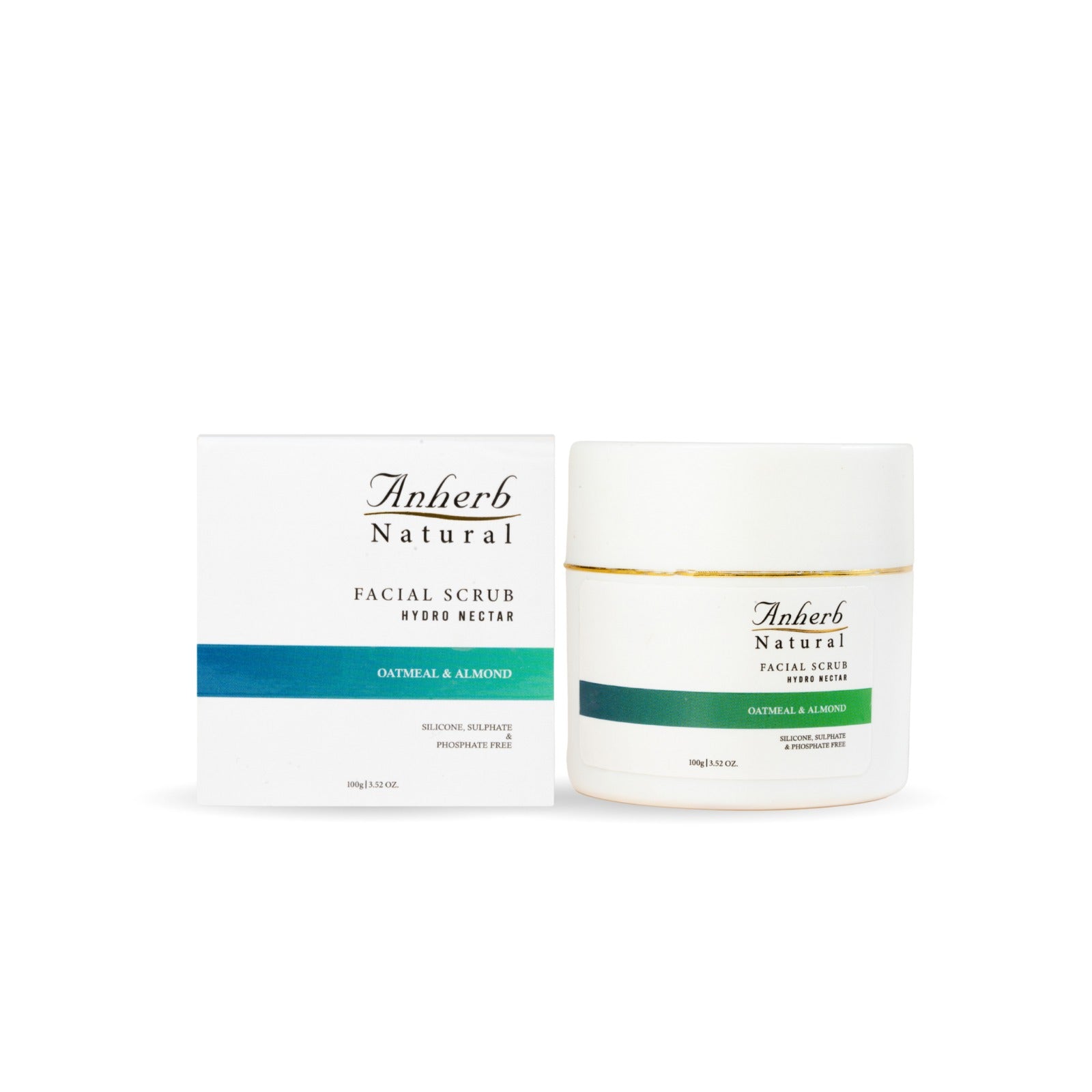 Anherb Natural Hydro Nectar Face Scrub - 100g | Exquisite Oatmeal &amp; Almond Glow | Gentle Exfoliation