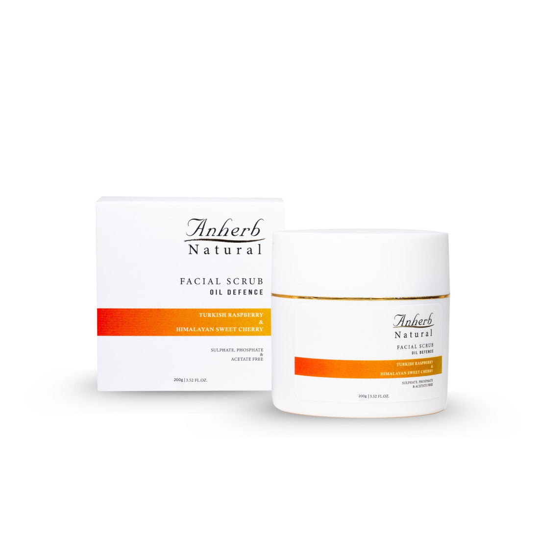 Anherb Natural Oil Defence Facial Scrub With Turkish Raspberry &amp; Himalayan Sweet Cherry For Control Oil + Removing Impurities