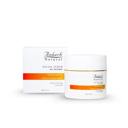 Anherb Natural Oil Defence Facial Scrub With Turkish Raspberry &amp; Himalayan Sweet Cherry For Control Oil + Removing Impurities