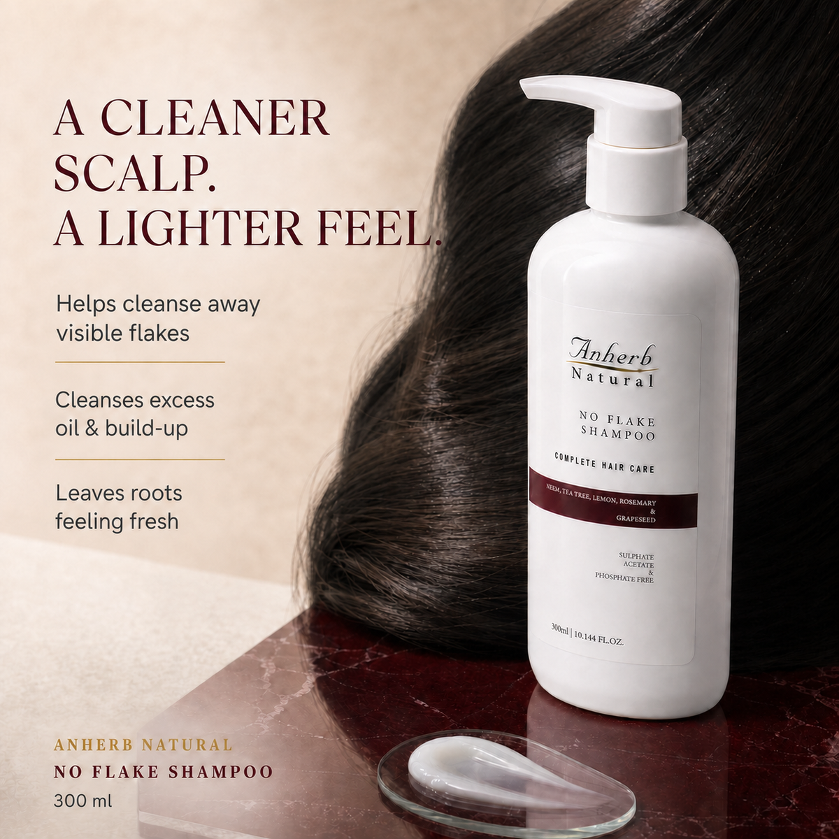 ANHERB Natural No Flake Shampoo benefits for a cleaner scalp and lighter feel