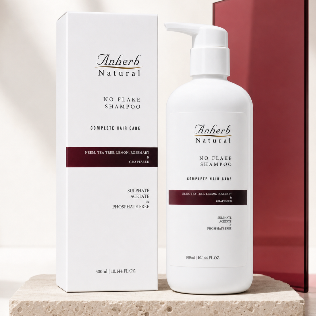 Anherb Natural No Flake Shampoo 300ml — premium hero packshot