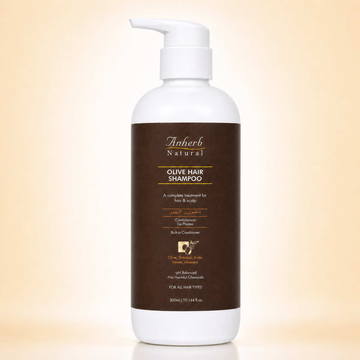 Anherb Natural Olive Hair Shampoo 300ml — premium hero packshot