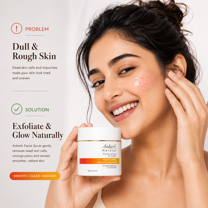 Anherb Oil Defence Face Scrub | Exfoliating Face Scrub for Oily &amp; Combination Skin | Turkish Raspberry &amp; Himalayan Sweet Cherry