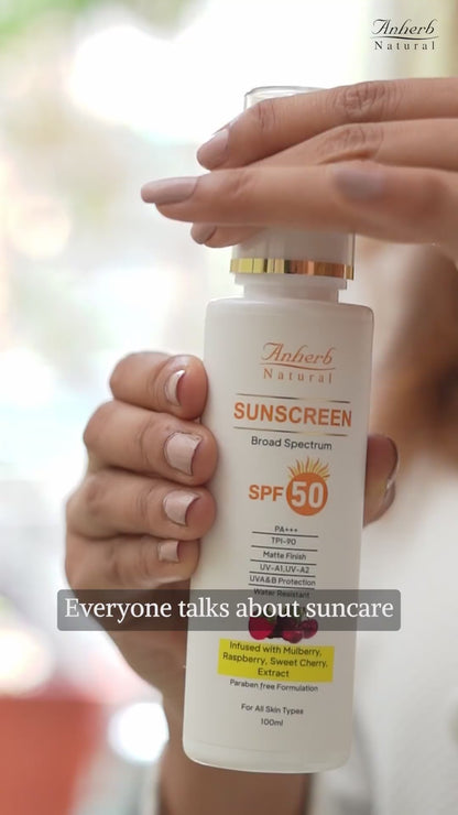 Anherb SPF 50 Sunscreen Lotion, UVA &amp; UVB Protection| Broad Spectrum PA+++ Sunscreen | 100ml