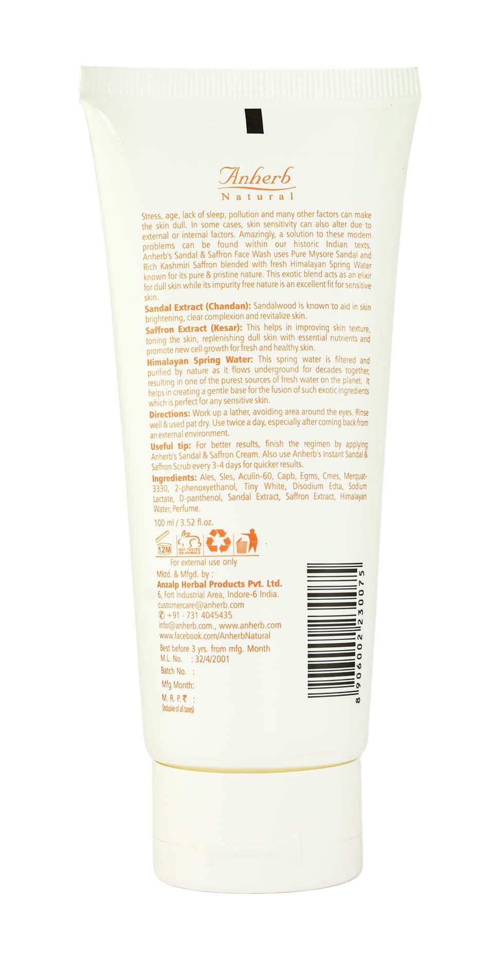 Face Wash - Sandal &amp; Saffron - 100ml